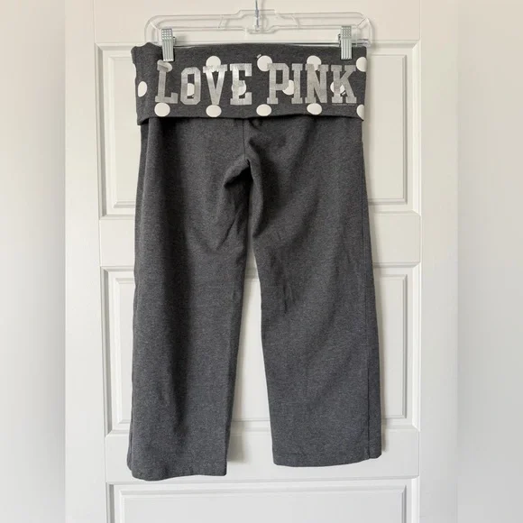 VS Gray Fold-Over Waist Polka Dot Yoga Pants - Picture 3 of 9